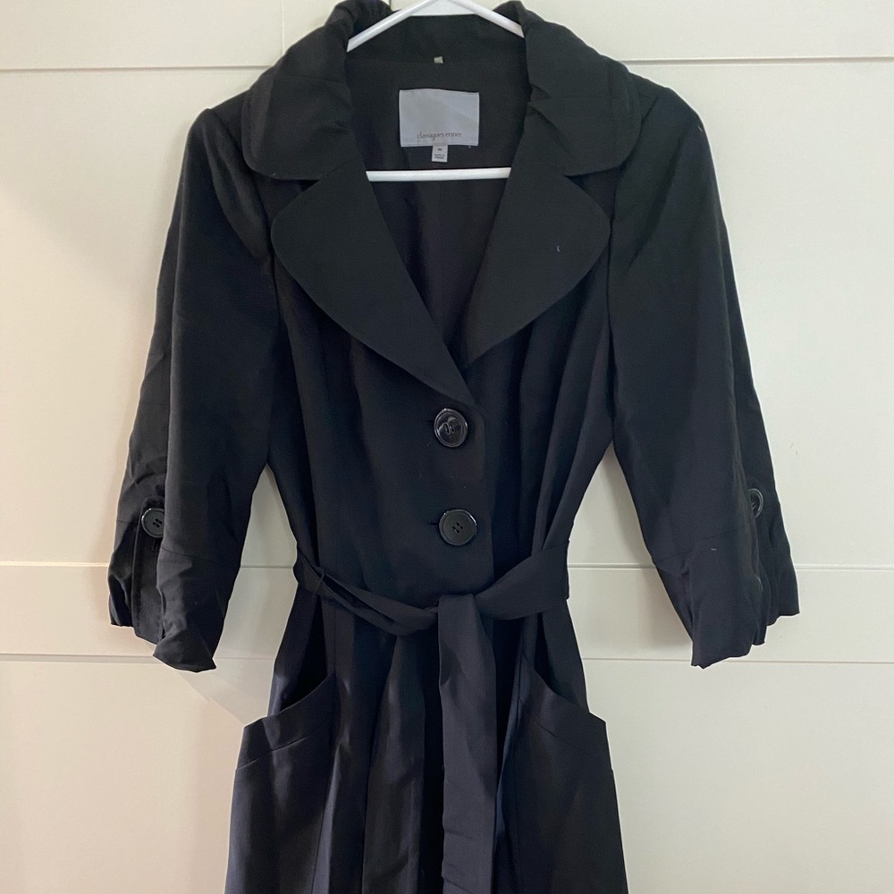 CLASSIQUES ENTIER Black 3/4 Sleeve Overcoat